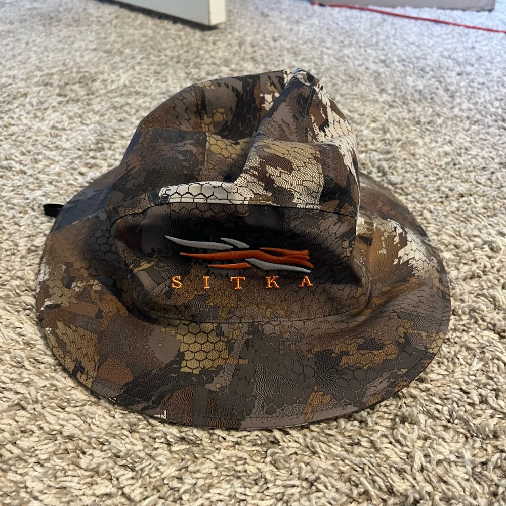 Sitka waterproof boonie hat.